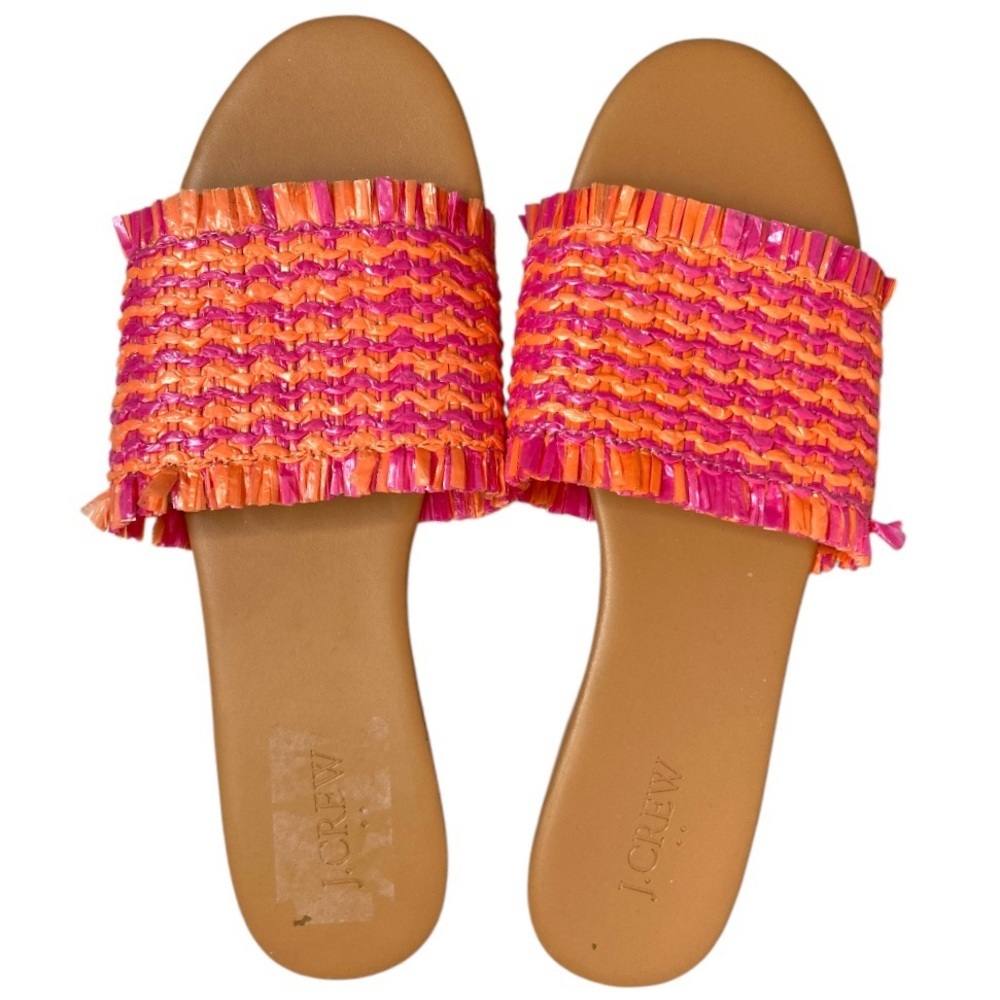 J. Crew Raffia Slide Sandals